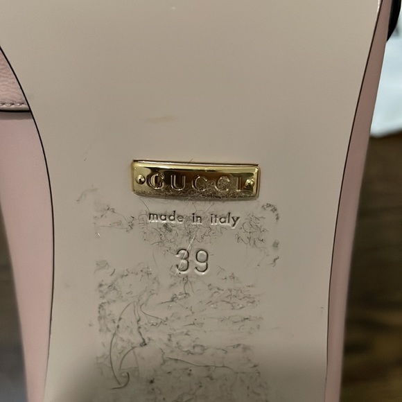 Gucci Pink Double G Logo Leather Loafers, used but great condition. - Picture 14 of 15